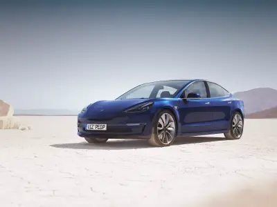 Small electric sedan unbranded 3D model