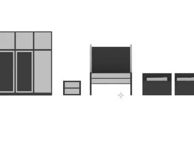 Modern room assets Low-poly 3D model