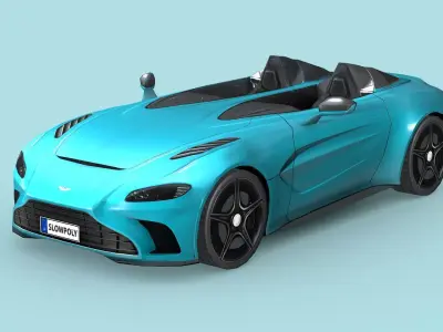 Aston Martin V12 Speedster 2021 Low-poly 3D model