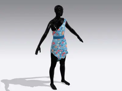 Woman Cloth Dress Low-poly 3D model
