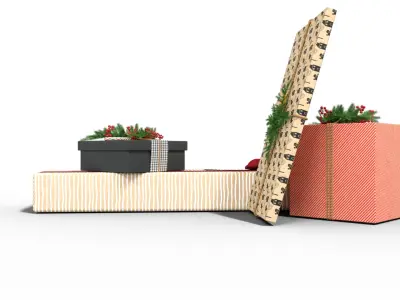 Gifts For Christmas Low-poly 3D model