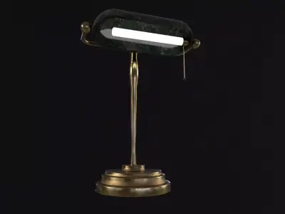Antique Desk Lamp Low-poly 3D model