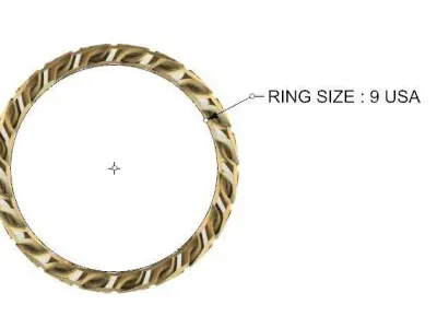 CUBAN RING SIZE 9 USA 3D print model
