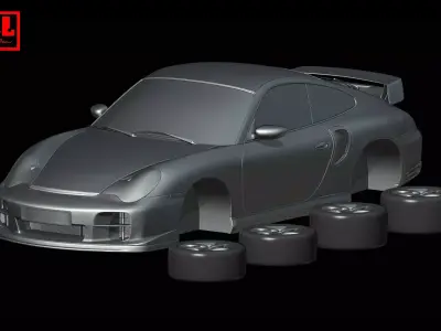 Porsche 911 996 GT2 2001-2005 3D print model