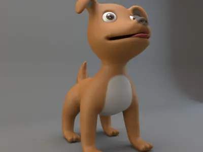 Cartoon Dog Low-poly 3D model