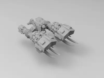 Twin Engine Jetbike with Rider 3D print model
