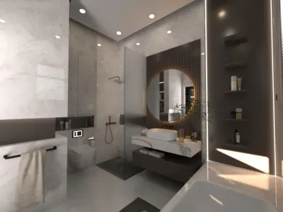 Modern Luxury Bathroom Concept Scene 3D model
