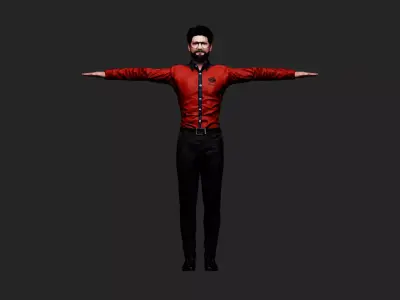 Realistic Rigged Asian Male 3D Character  Age 40  3D model