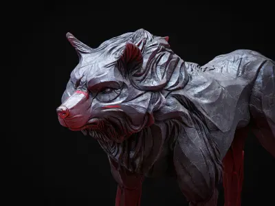 Wolf shaman PBR lowpoly Low-poly 3D model