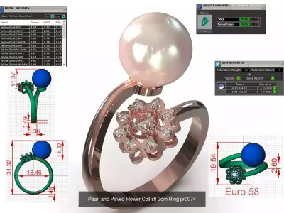 The Pearl Luminosity Ring Collection 3D Model Pack