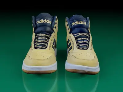 Adidas Hoops 3 Mid Shoe pair LP Game ready Low-poly 3D model