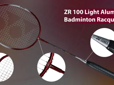 ZR 100 Light Aluminium Badminton Racquet 3D model