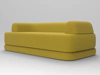 Fat Sofa Low-poly 3D model