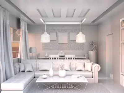 Living Room Low-poly 3D model