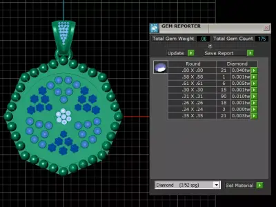 Royal Mandala Gem Pendant 3D print model
