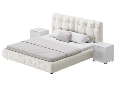 Modern Bed Frame Foam Standard Bed 3D model
