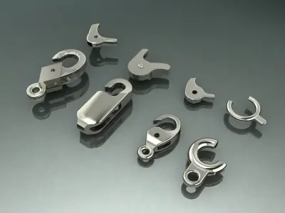 Jewelry Lock Carabiner Clasp Hook  3D print model 3D print model