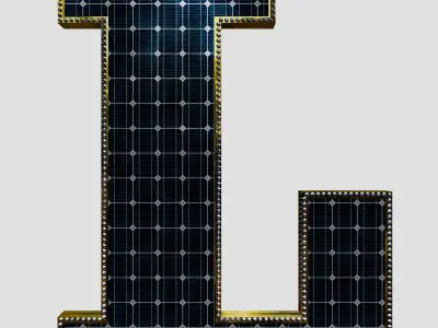 Solar Panel Letter - L 3D model