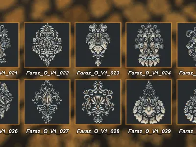 205 Ornament Brush Alphas 3D model vol 1  3D model