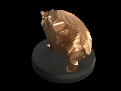 Parametric V Hippo Low-poly 3D model