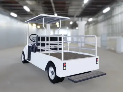 Golf cart carga Low-poly 3D model