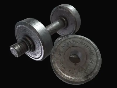 Metal Dumbbell Low-poly 3D model