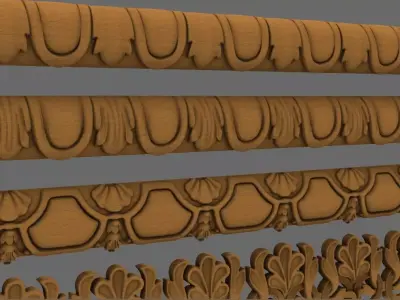 IMM ORNAMENT CURVE BRUSHES 3D model