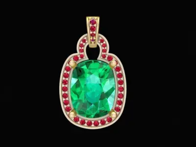 Luxury Oval Gemstone Pendant 3D Model 219 3D print model