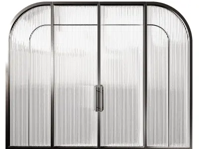 Arched door made of metal and glass 2 types of glass 3D model