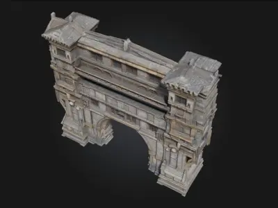 Gothic Fortress Majestic Stronghold of Dark Medieval Times 3D model