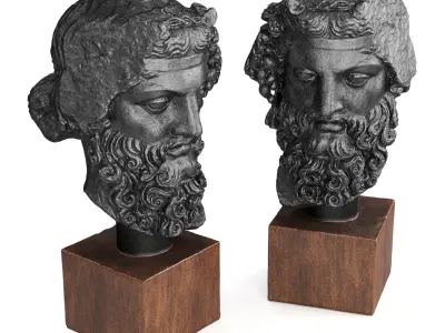 Head of Heracles sculpture 3D model