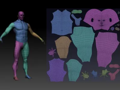 Human Base mesh - Game Ready - UE4 Mannequin setup 3D model