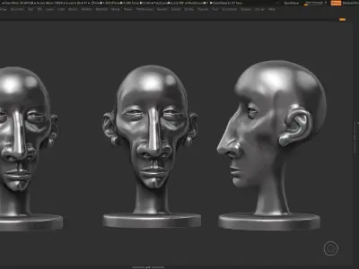 human head modern sculpture 3d print model 108 3D print model
