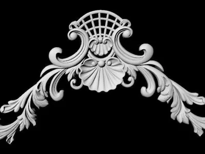 Central decor ornament for furniture 3D model 1000