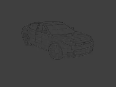 Low Poly Modern Generic Full-Sized Sedan  Low-poly 3D model