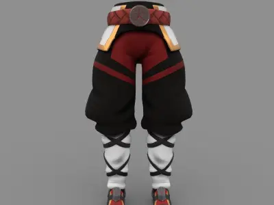 Pantalones oriental Low-poly 3D model