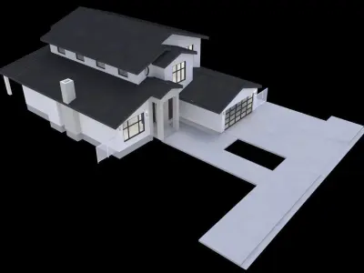 MODERN HOUSE 2 STORY 4 BEDROOMS 2 CAR GARAGE RESIDENTIAL 3D model