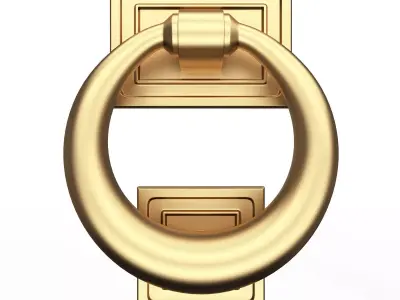 Classic Door Handle 02 Gold Low-poly 3D model