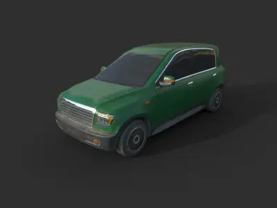 Generic Hatchback 01  Dirty Green Low-poly 3D model