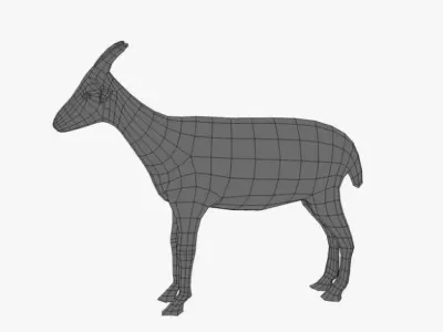 Low poly goat 3D model