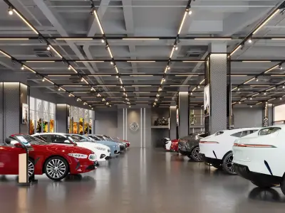 car showroom - car dealership 3D model