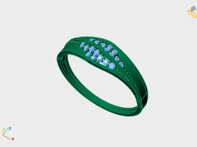 Womens Diamond Signet Ring Women Rings 3dmodels 3D print model 3D print model 23