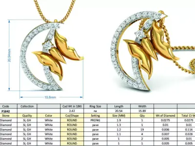 Diamond Locket Set 3D print model 22