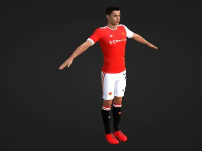 Cristiano Ronaldo - Manchester United - Two Models Low-poly 3D model