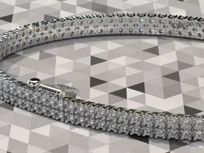 Double-row tennis bracelet 1 point 6 mm 3D print model
