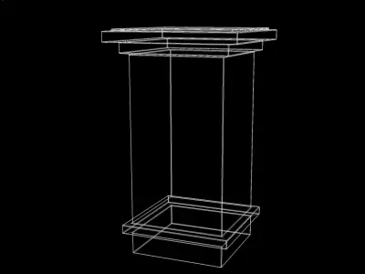 Marble support for sculptures Low-poly 3D model