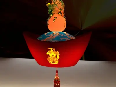 Chinese Red Lantern 3D model 63