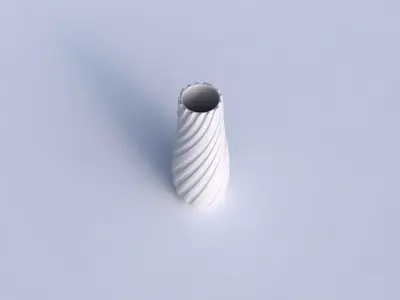 Vase with twisted smooth ribbons 3D print model