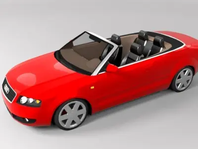 AUDI A4 CABRIO OPEN LOWPOLY Low-poly 3D model