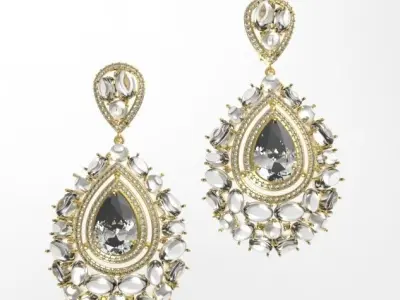 earrings and ring 3D print model